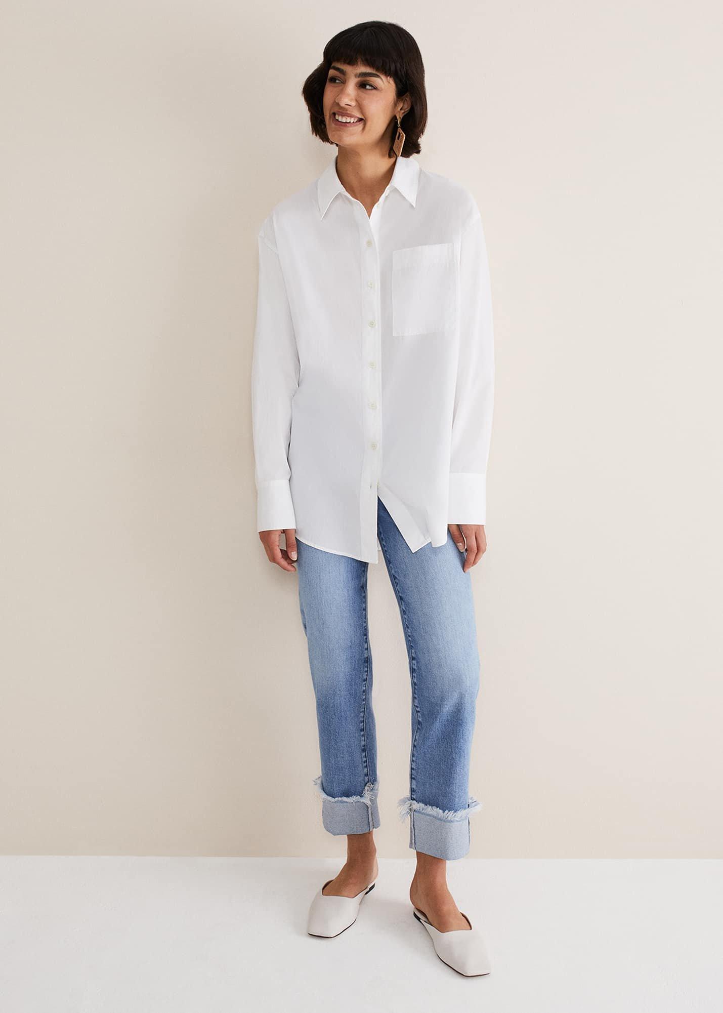 White Cotton Oversized Shirt