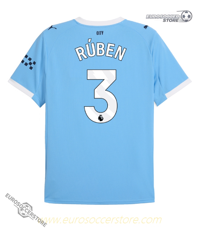 Rúben 3 Manchester City Home Jersey for the 25-26 season