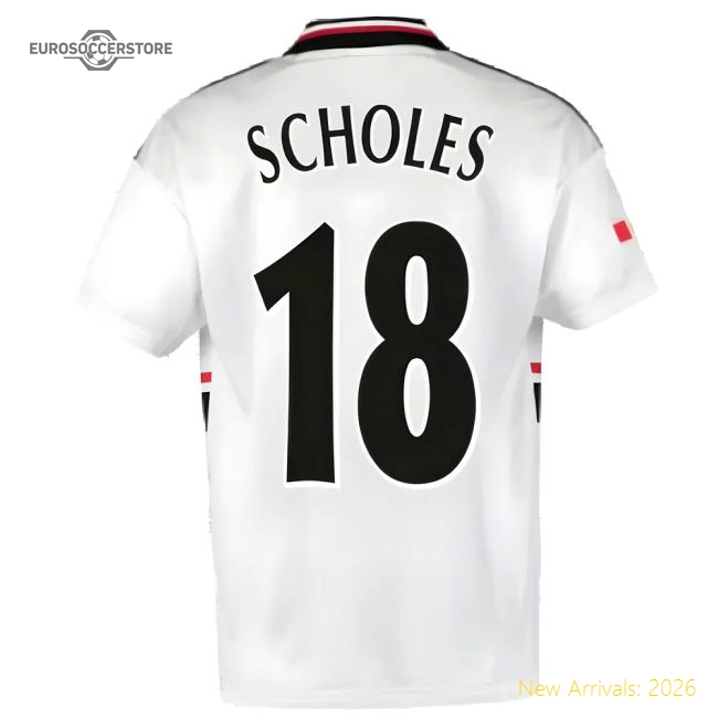 Manchester United Scholes Authentic Away Jersey Epl Smart Fabric