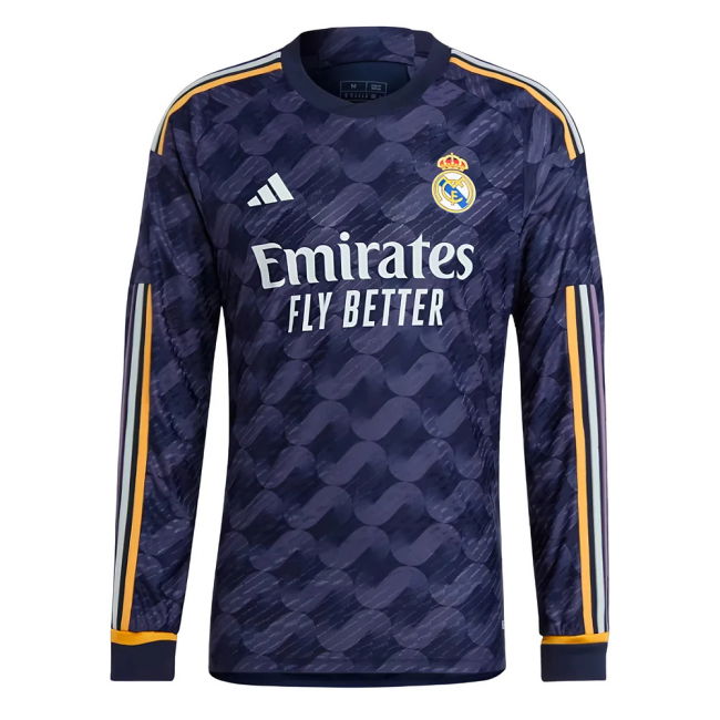 2023-2024 Real Madrid Authentic Long Sleeve Away Shirt for (Adult