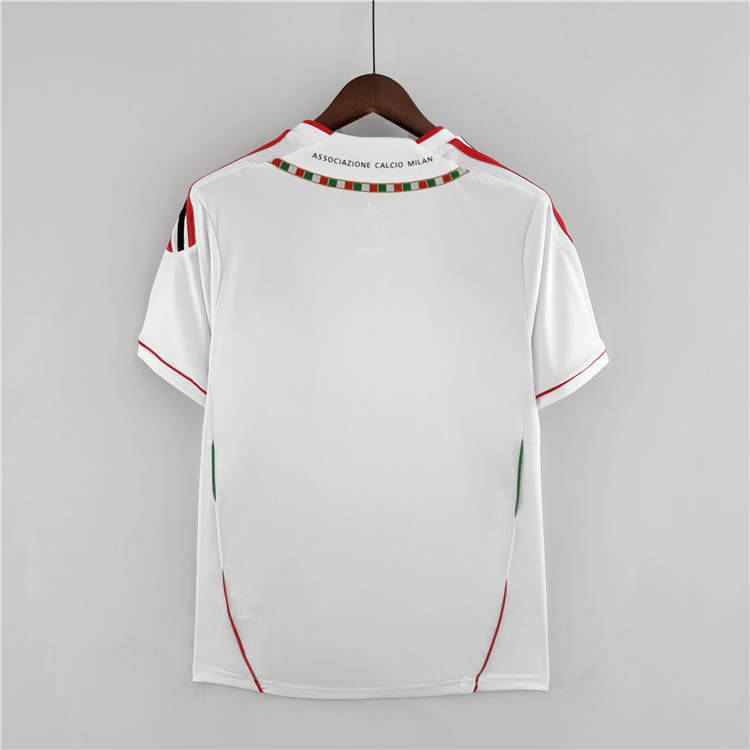 Moisture Wicking 11-12 AC Milan White Retro Football Shirt Soccer