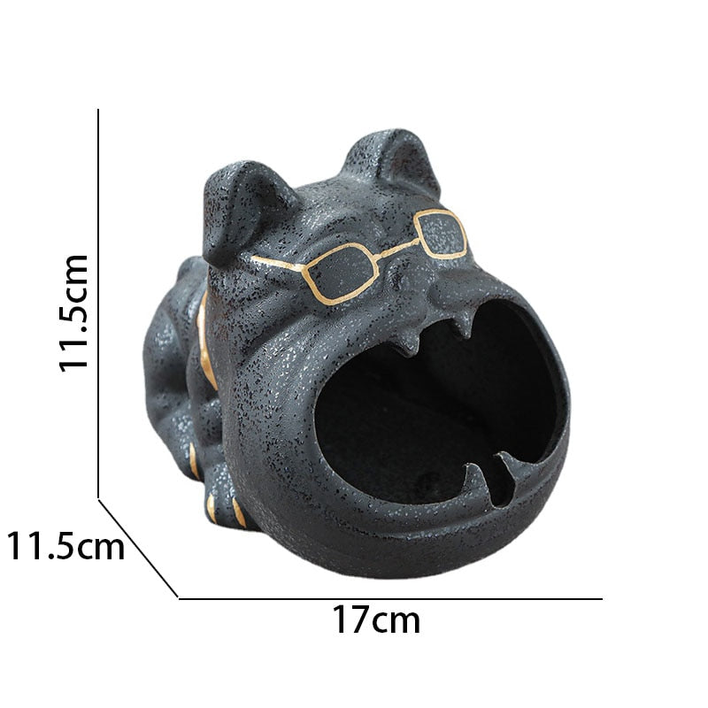 Frenchie Shape Ceramic Ashtray Modern Home Decoration