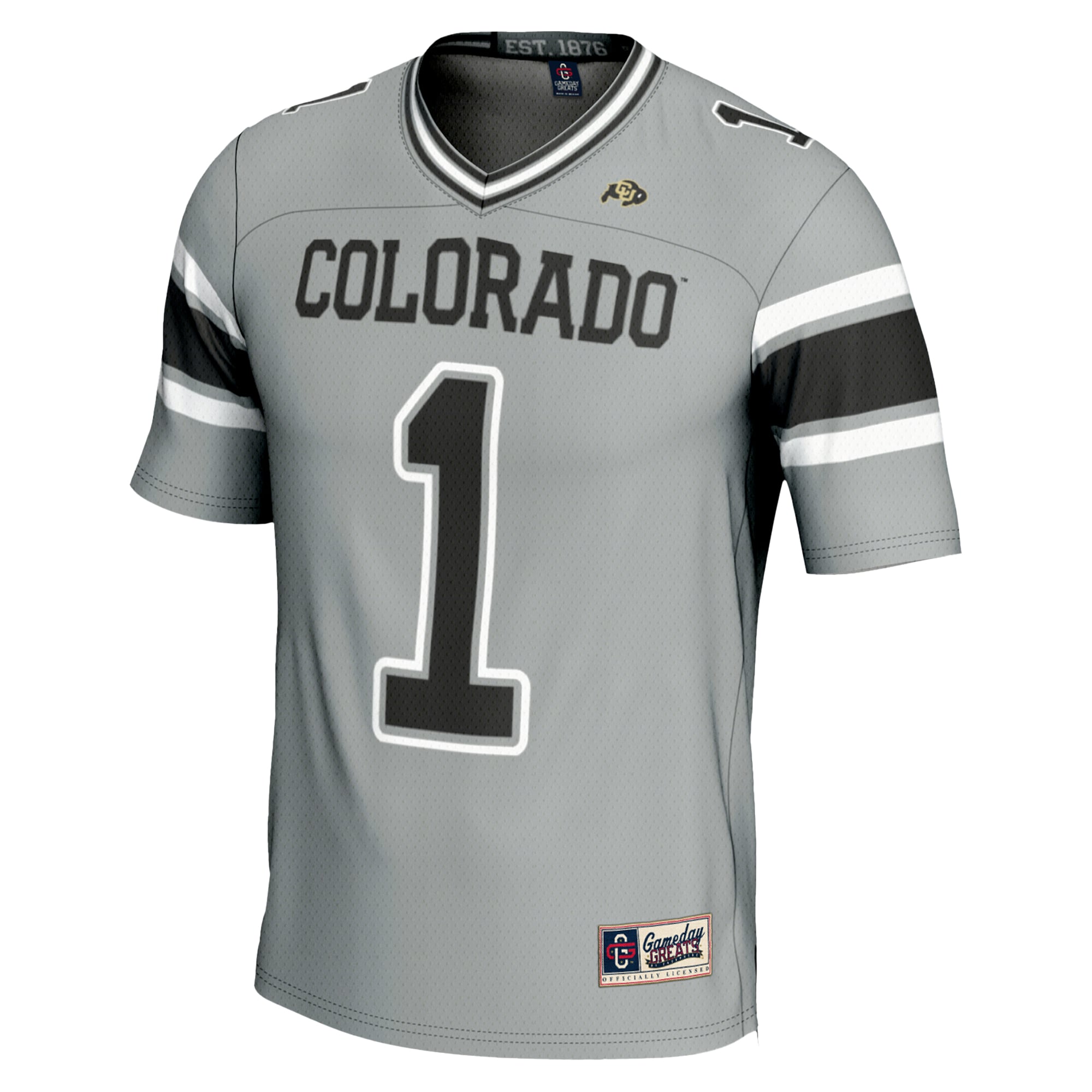 Youth #1 Gray Colorado Buffaloes Endzone Football Jersey