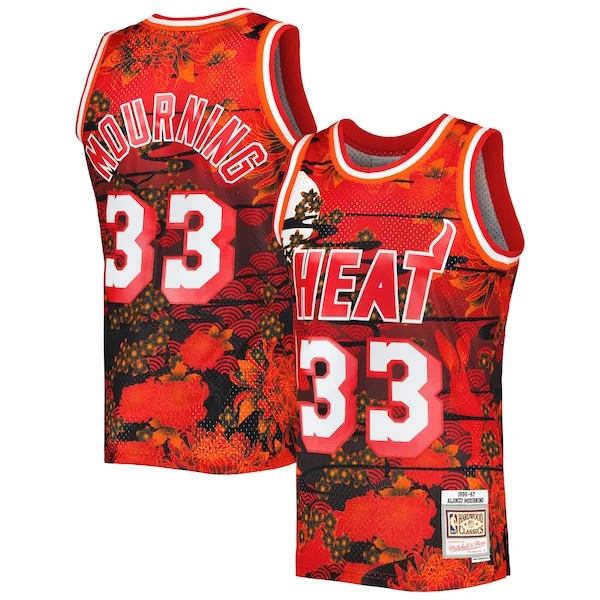 Alonzo Mourning MIA Swingman Jersey - vintage superior - Red