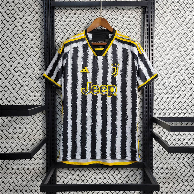 2324 Juventus Home White Black Soccer Jersey Football Shirt -