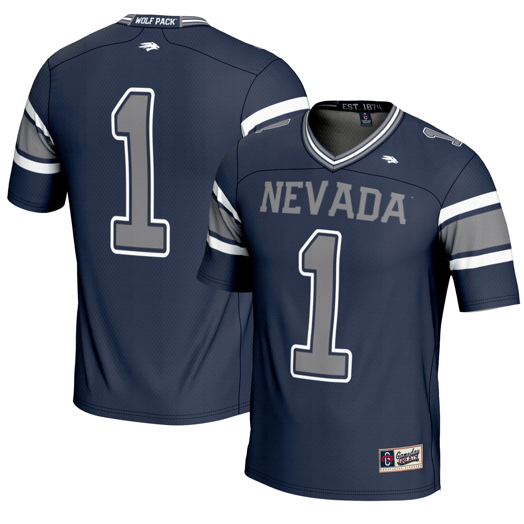 #1 Nevada Wolf Pack GameDay Greats Youth Endzone Football Jersey - Navy