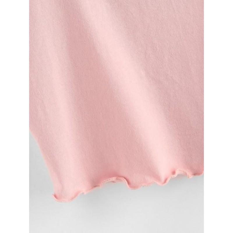 Jersey Lettuce Trim Crop Tank Top YV1975