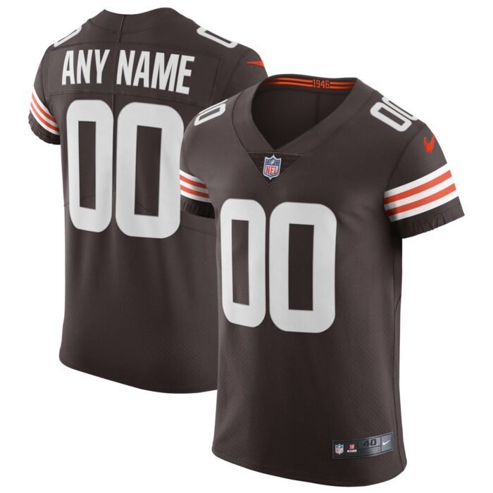 Men's Cleveland Browns Nike Brown Vapor Elite Custom Jerse...