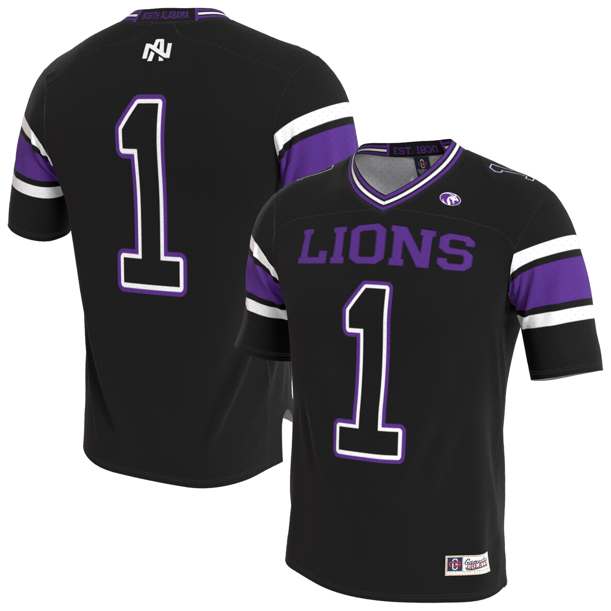 Youth Black North Alabama Lions Lightweight Collegiate Football Blackout Fashion Jersey