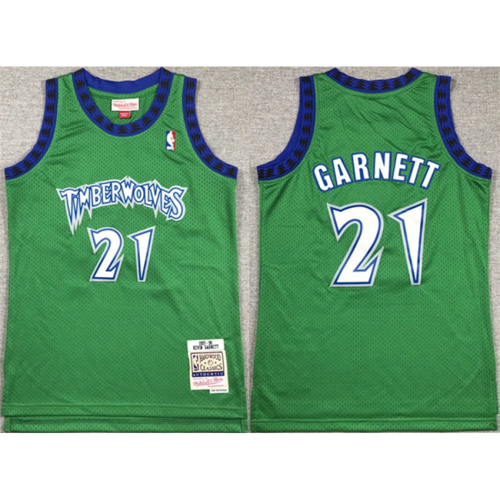 Collector's Item Genuine Men's MIN #21 Kevin Green Basketball Jersey