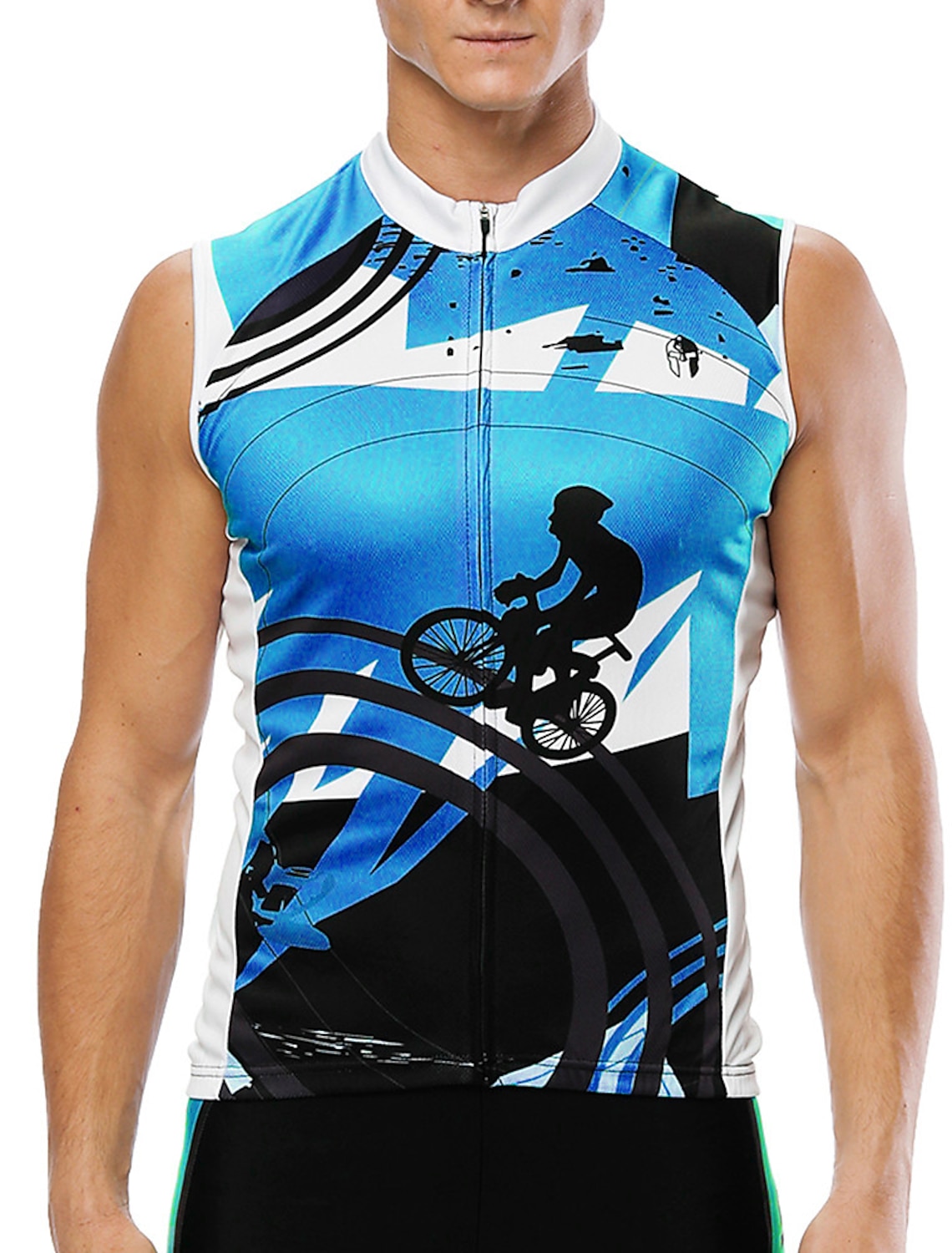 Men's Cycling Jersey Patterned Graffiti Funny Sleeveless Bike Jersey Top with 3 Rear Pockets UV Resistant Reflective Strips Compression Back Pocket Sports Blue Yellow Red Clothing Apparel