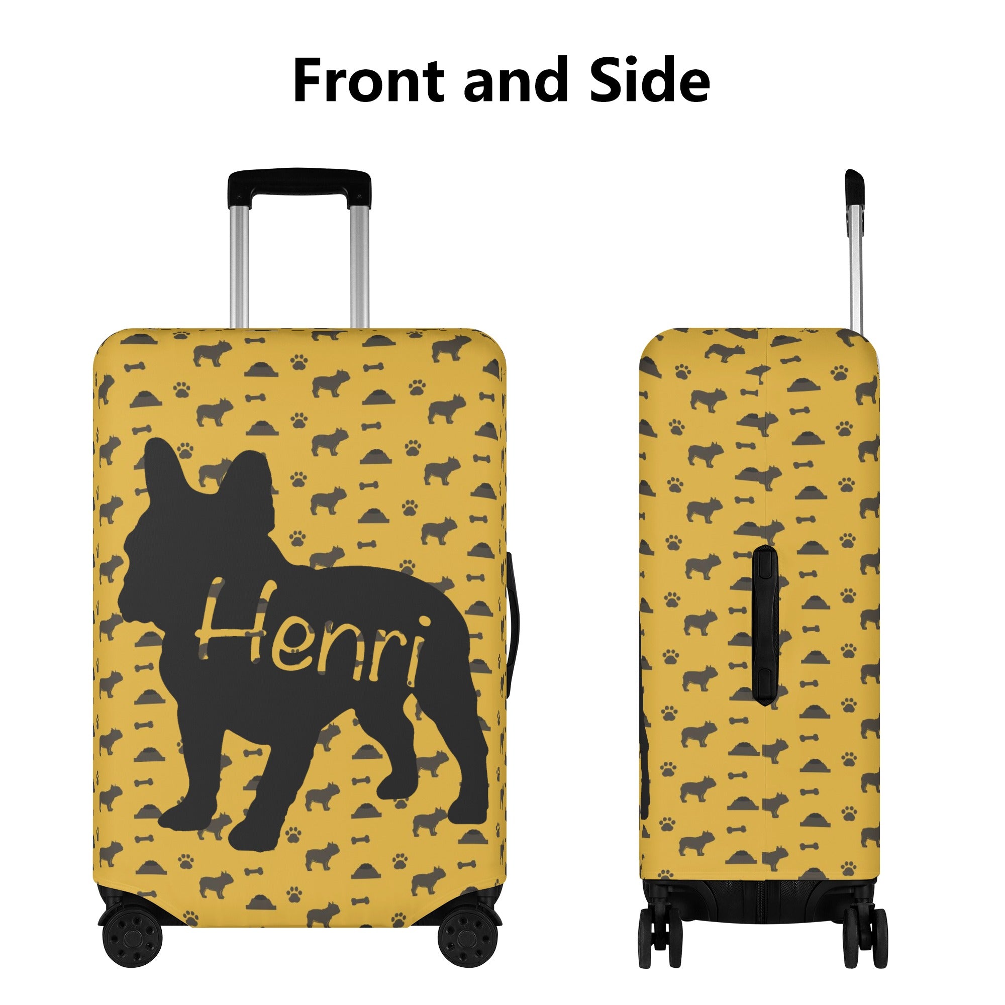 Comfortable Custom Luggage Cover With Frenchie Name for Pet Enthusiasts