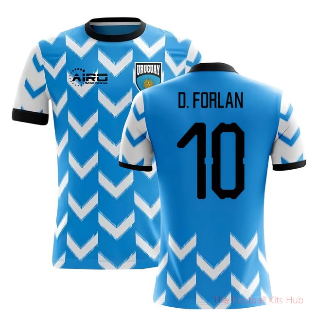 2025-2026 Uruguay Home Concept Football Shirt (D. Forlan 10)
