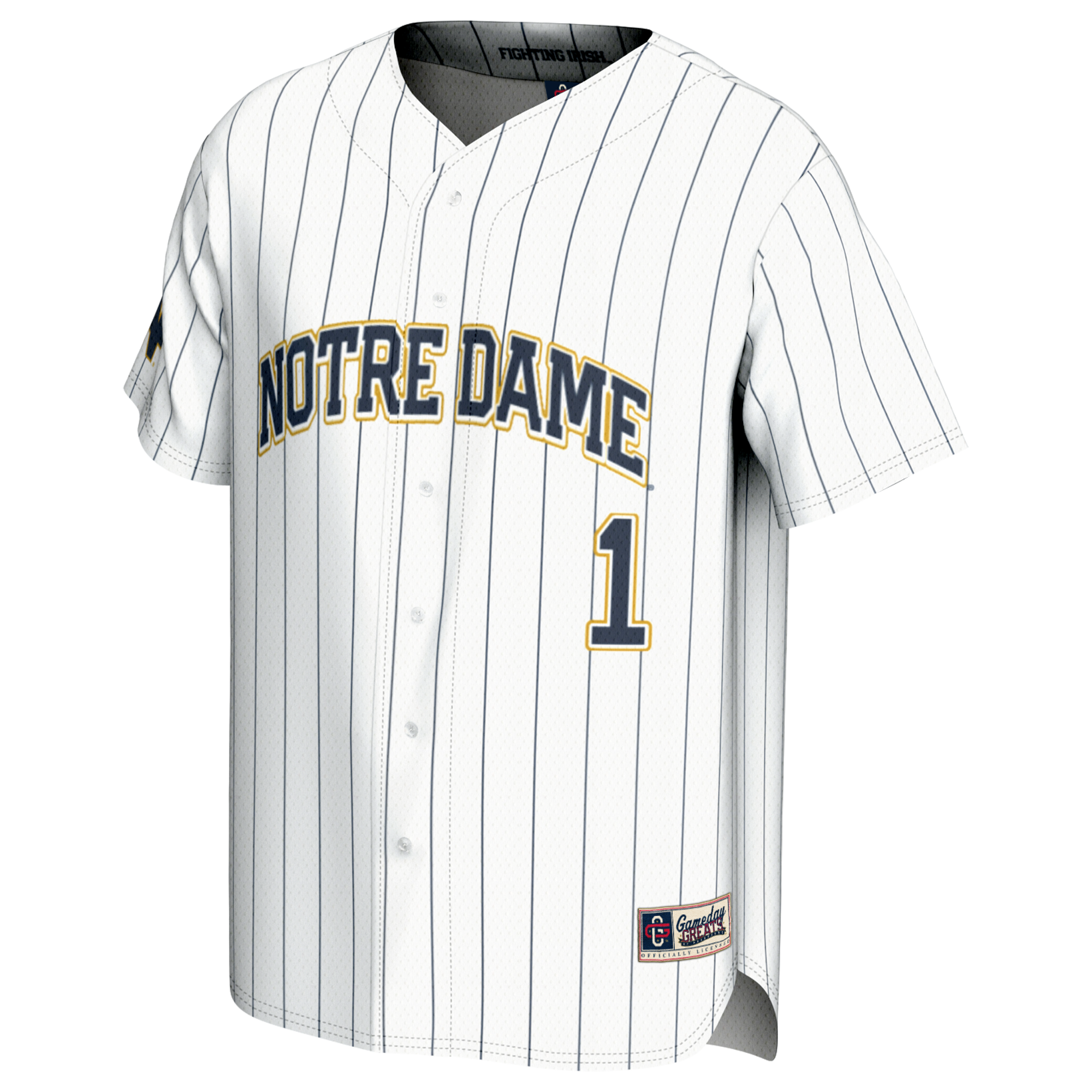 [DDG] Notre Dame Fighting Irish GameDay Greats Youth Lightweight Baseball Jersey - White