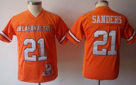 Men's None Orange 2024 official licensed Barry Sanders #21 away