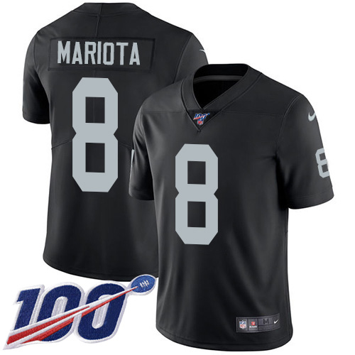 NFL O R Raiders Marcus Mariota #8 Black Limited Game Jersey - Premium