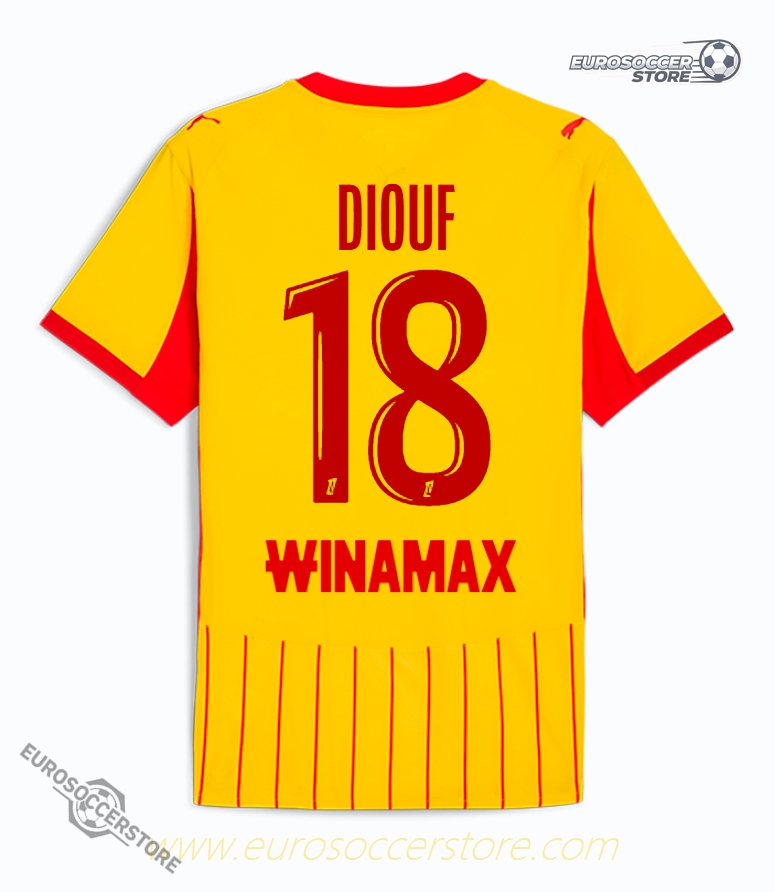 RC Lens 25-26 Season Home Jersey - DIOUF #18