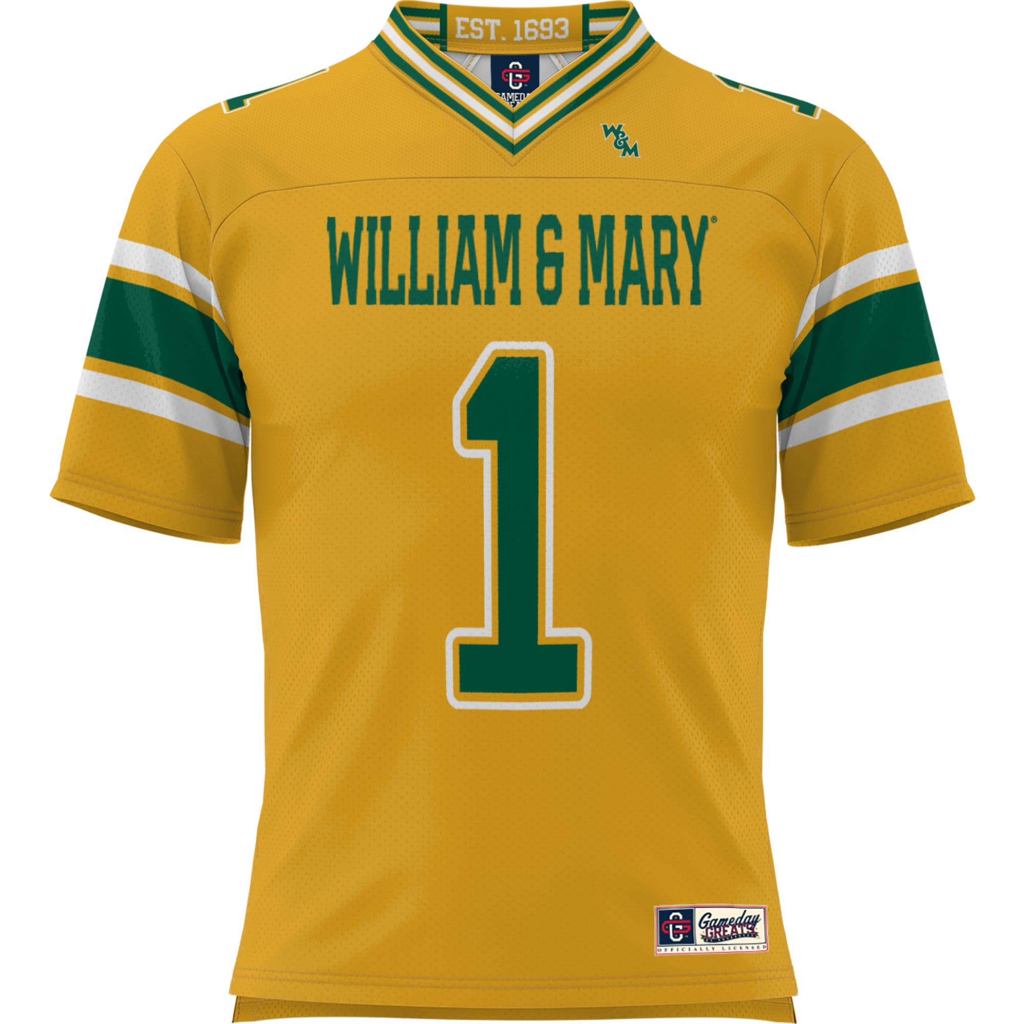 #1 William & Mary Tribe GameDay Greats Youth Football Jersey - Gold