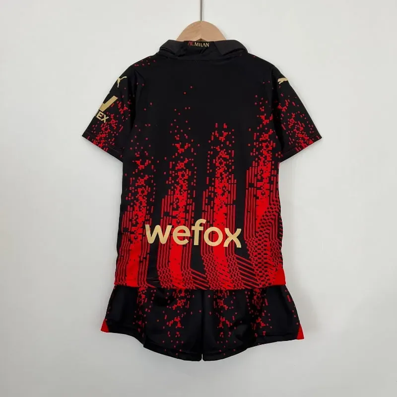Cheap 2022-2023 Kids AC Milan Fourth retro kit