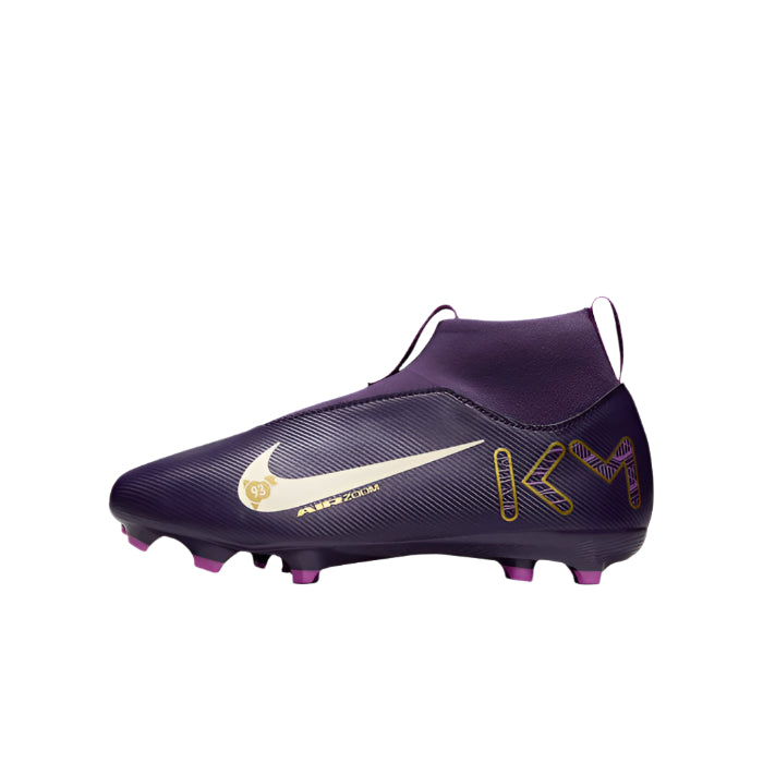 Nike Youth Jr. Zoom Superfly 10 Academy Kylian Mbappe KM FG/MG Soccer Cleats (Grand Purple/Pale Ivory)