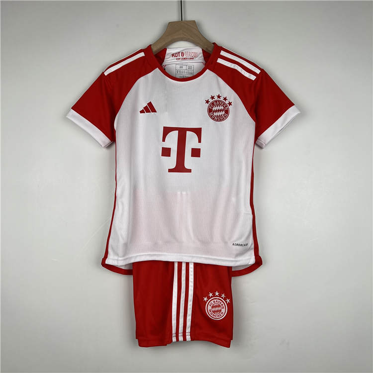 Kids Bayern Munich 2324 Home Suits ShirtShorts - Official Replica