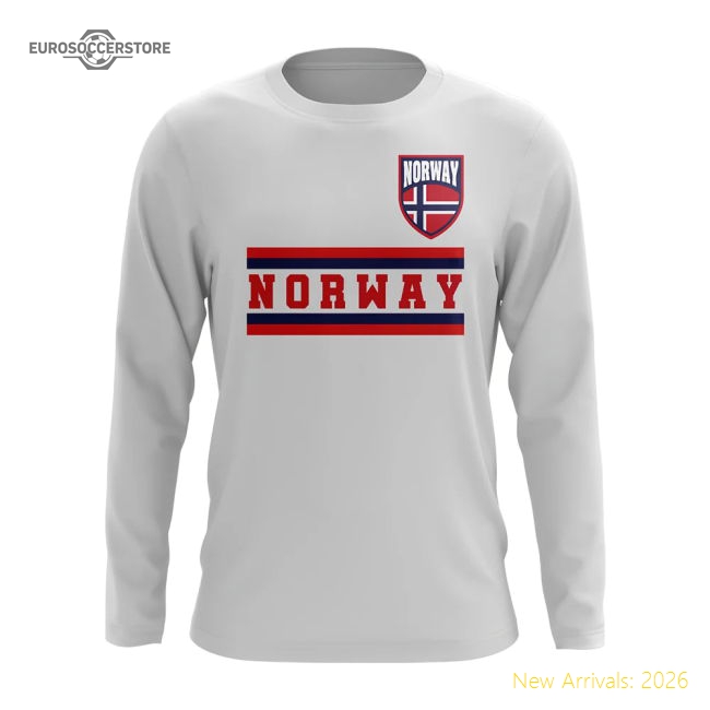 Norway Core Football Country Long Sleeve T-Shirt (White)