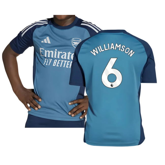 2025-2026 Arsenal Training Shirt (Blanch Blue) - Kids (Williamson 6)