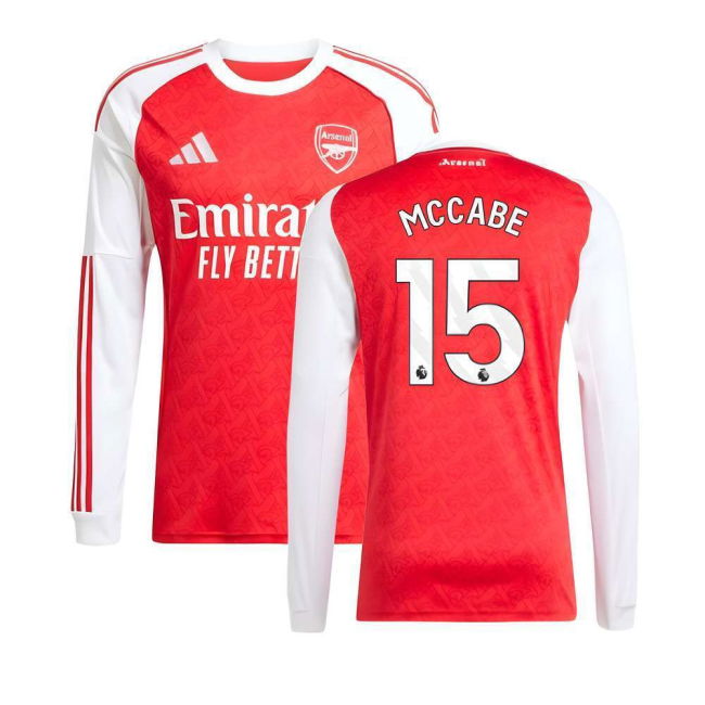 2025-2026 Arsenal Long Sleeve Home Shirt (McCabe 15) (Match Day)