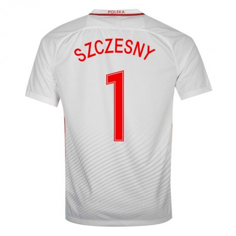 Match Quality Poland Home 2016 Szczesny 1 Soccer Jersey Shirt