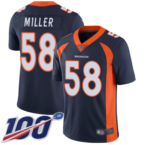 Authentic NFL Denver Broncos #58 Von Miller Blue Limited Jersey