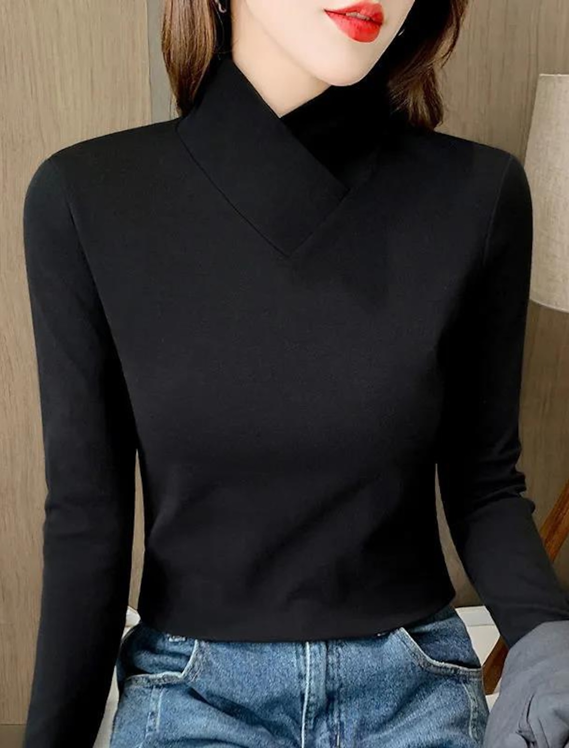 Women's Shirt Blouse Fashion Long Sleeve Regular Tops V Neck Casual Spring & Fall Fall & Winter