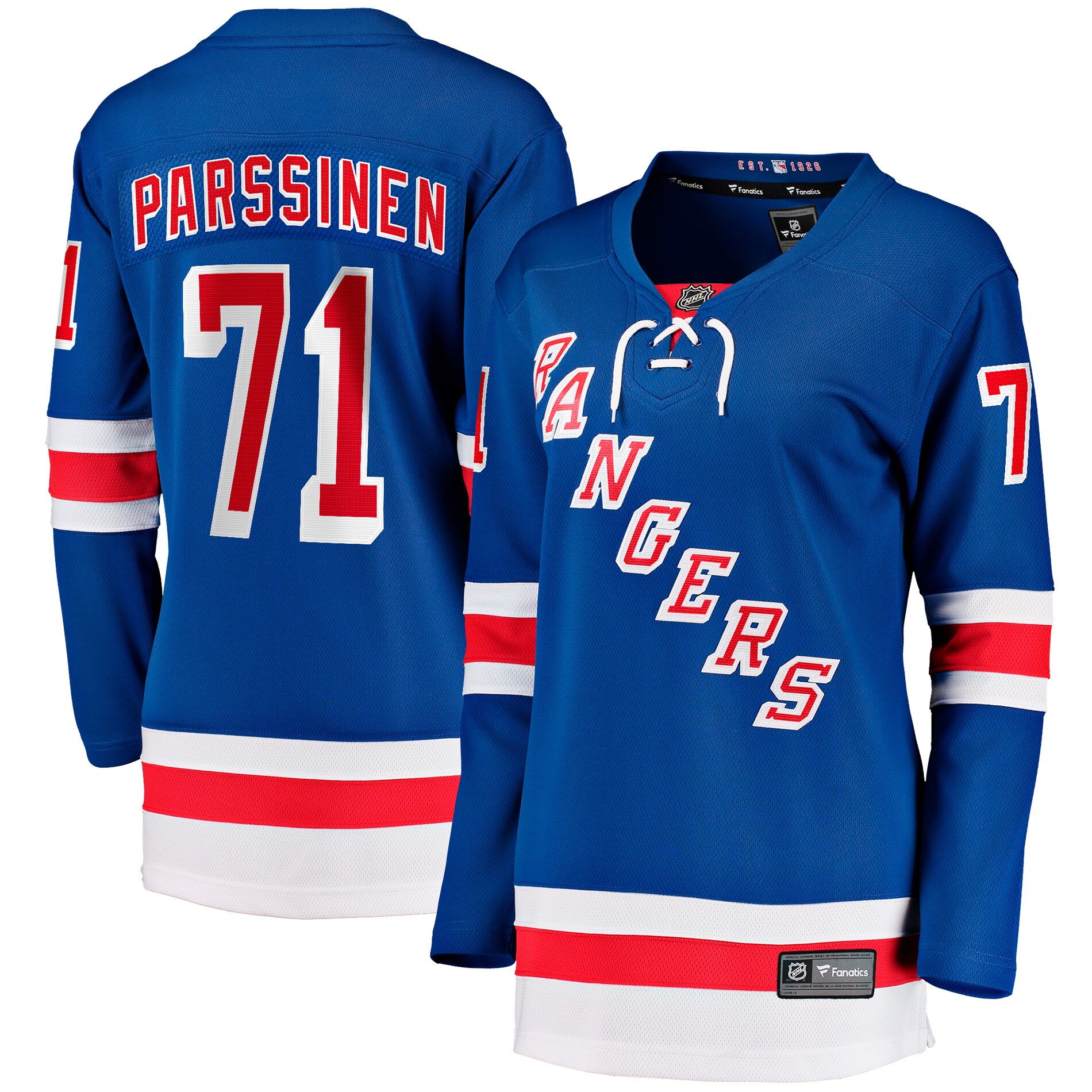[LK] Juuso Parssinen New York Rangers Women's Home Breakaway Player Jersey - Blue