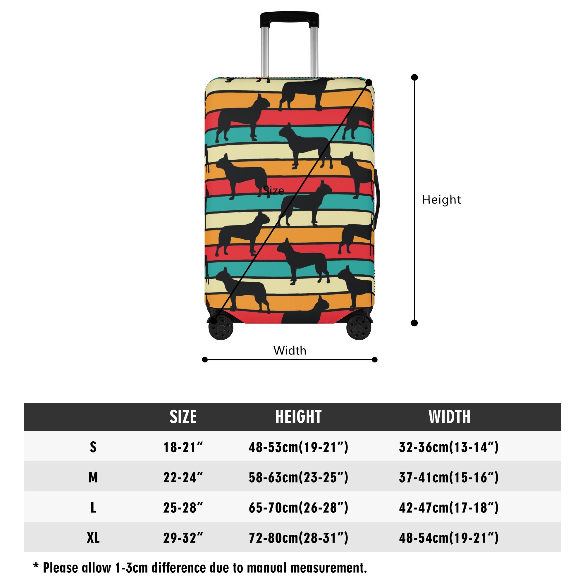 Peaches - Luggage Cover for Boston Terrier lovers