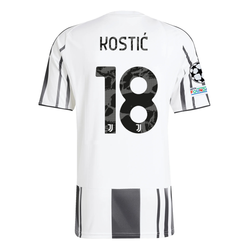 Juventus Kostic 2025-2026 UCL Home Jersey – Authentic Shirt