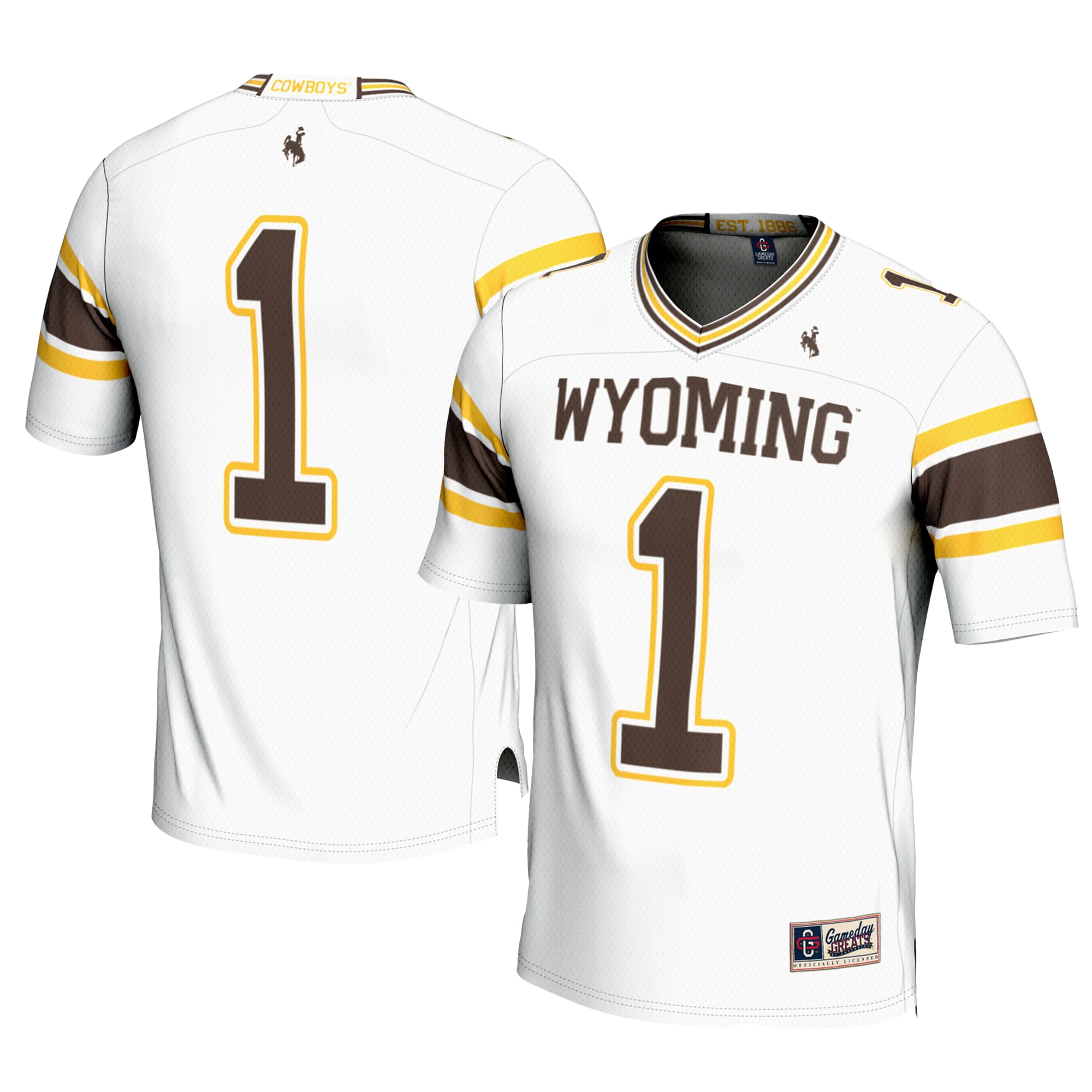 #1 Wyoming Cowboys GameDay Greats 2026 Season Football Jersey - White