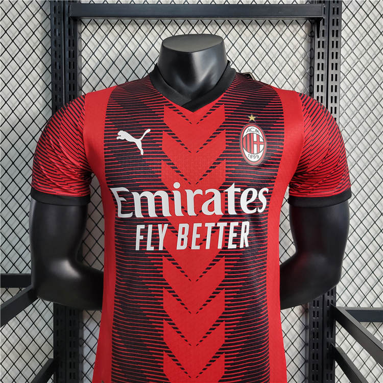 Advanced Fabric AC Milan 2324 Home Red Soccer Jersey Football Shirt