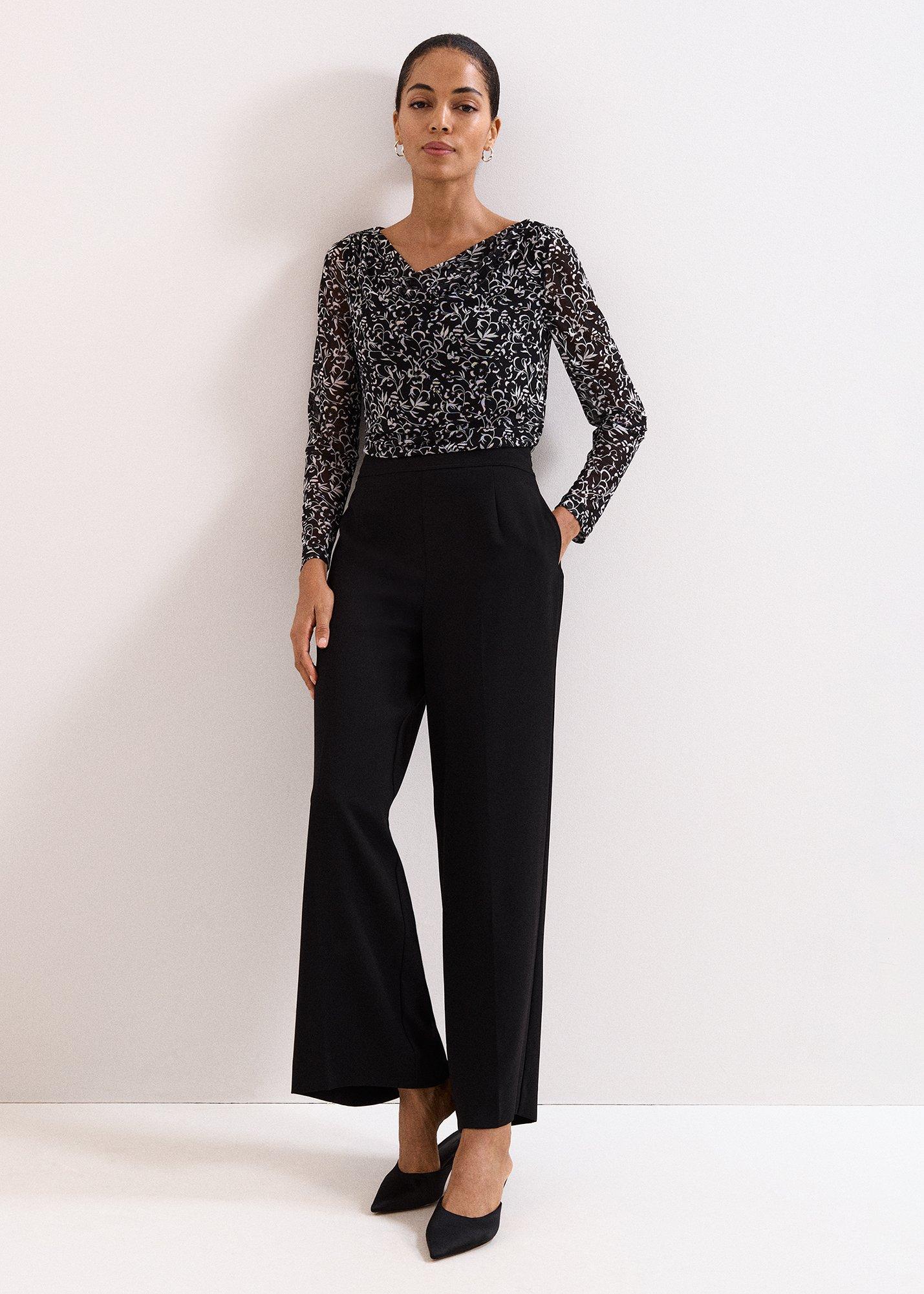 Tammy Printed Cowl Neck Mesh Top