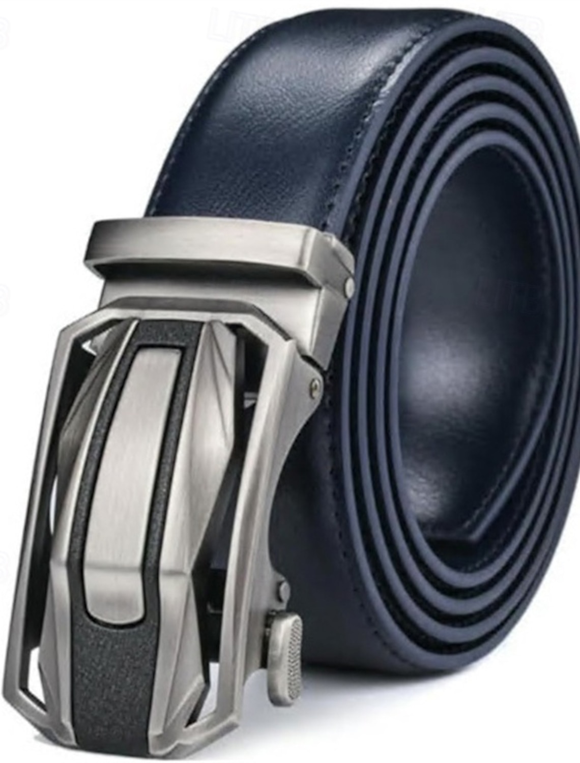 Men's Genuine Leather Belt Dress Automatic Buckle Quick-Release Dermis