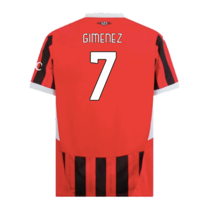 Durable Material Passionate Acm Ac Milan Home Shirt Gimenez #7 Fre...