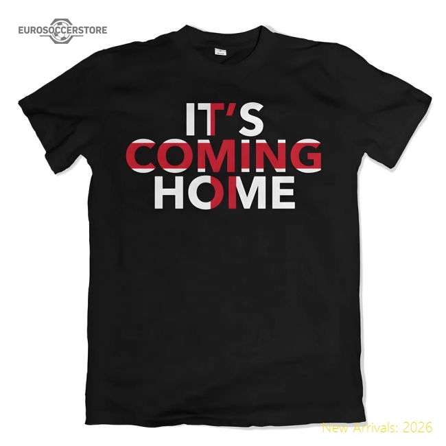 England Footballs Coming Home Flag T-Shirt (Black)