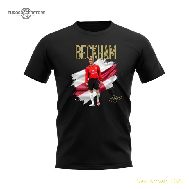 David Manchester Beckham United And England T-Shirt (Black)