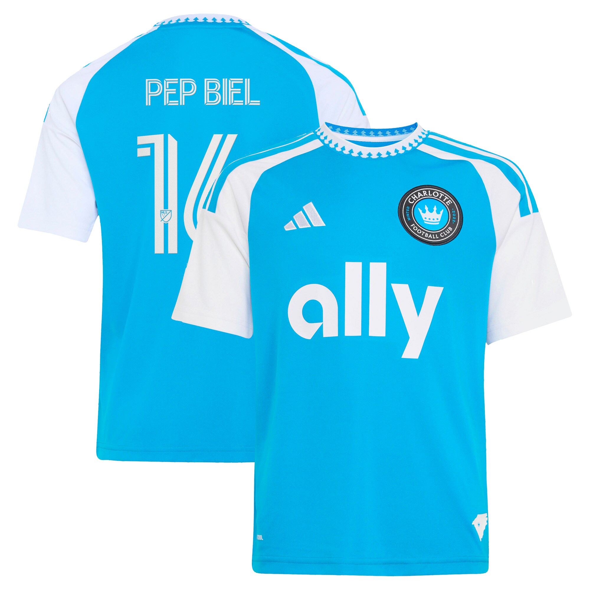 [LK] Pep Biel Charlotte FC Youth 2026 Carolina Kit: Crowns Up Replica Jersey - Blue