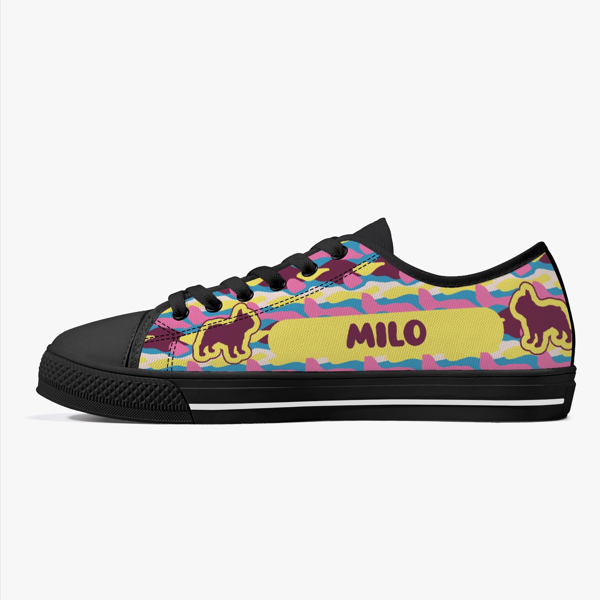 Pet-Lover Milo - Personalized Classic Low-top Canvas Shoes as a Gift