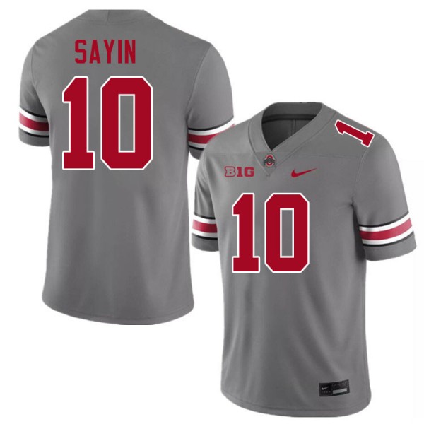 Men Ohio State Buckeyes #10 Julian Sayin Grey Nike Stitch Jersey