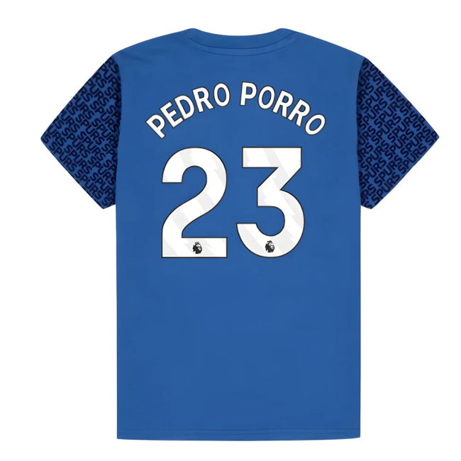 2025-2026 Tottenham Shirt (Blue) - Kids (Pedro Porro 23) (Blue)