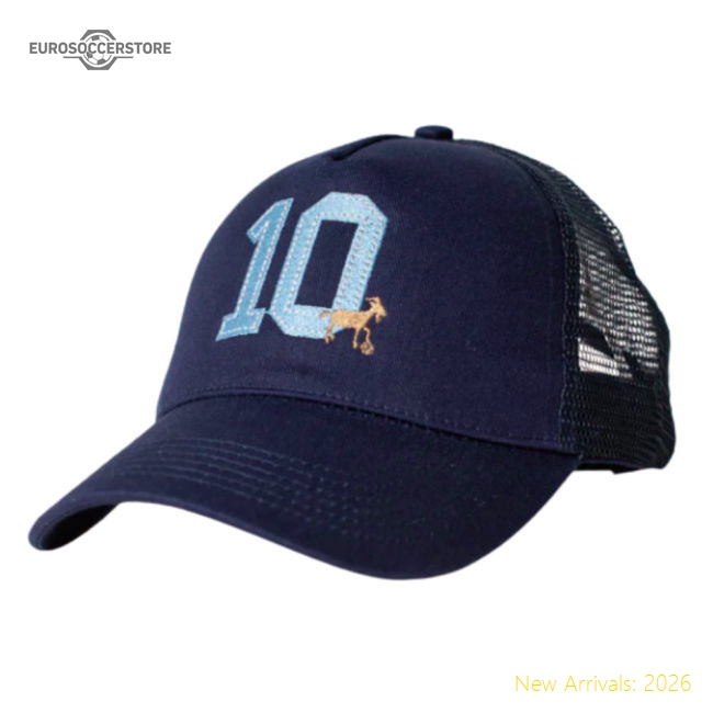 Outstanding South American Giants Messi Goat 10 Trucker Blue