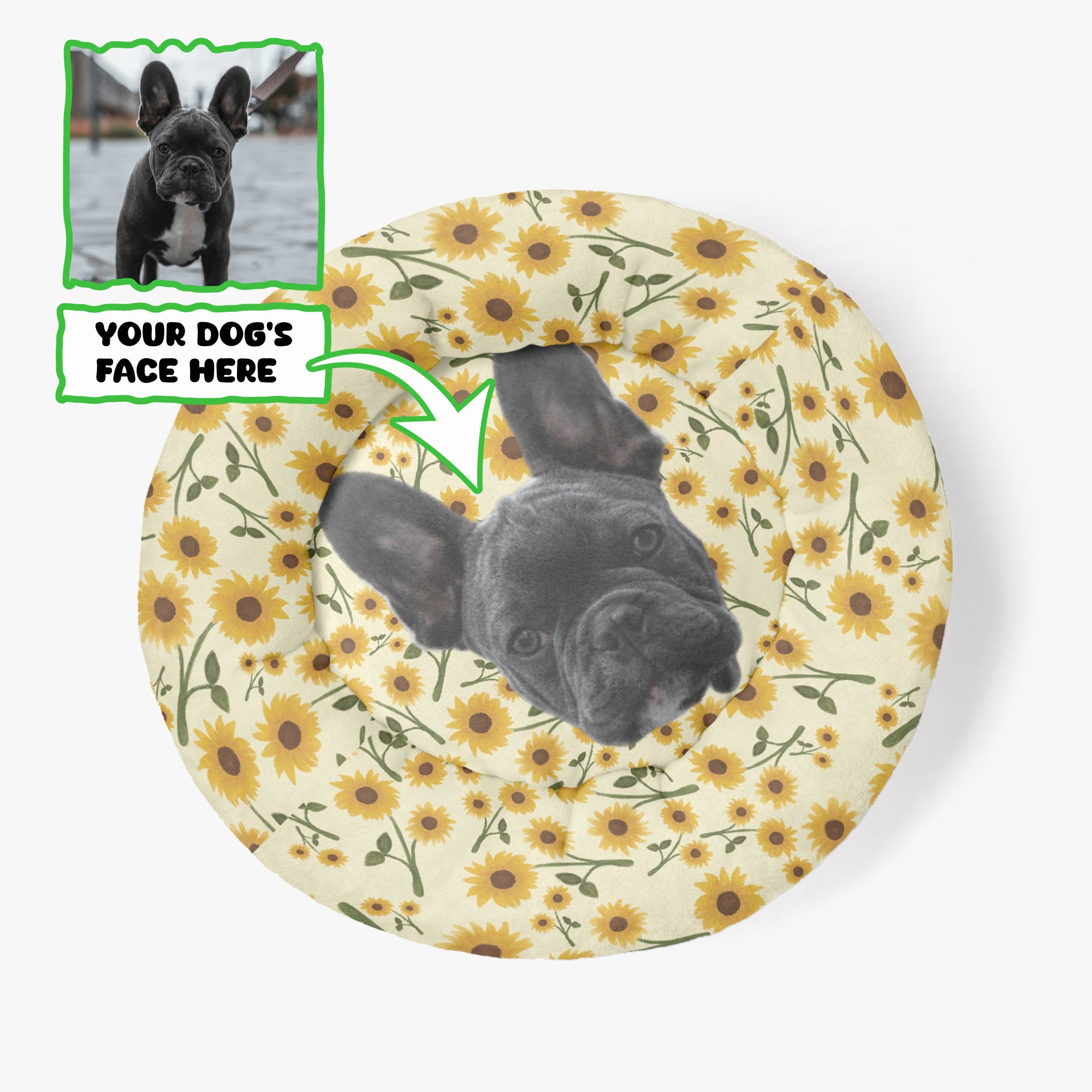 | Personalized Anti-anxiety Donut Bed For French Bulldogs Dog Supplies