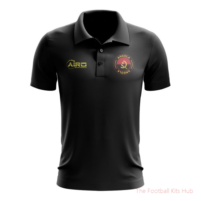 Men Angola Football Polo Shirt (Black)