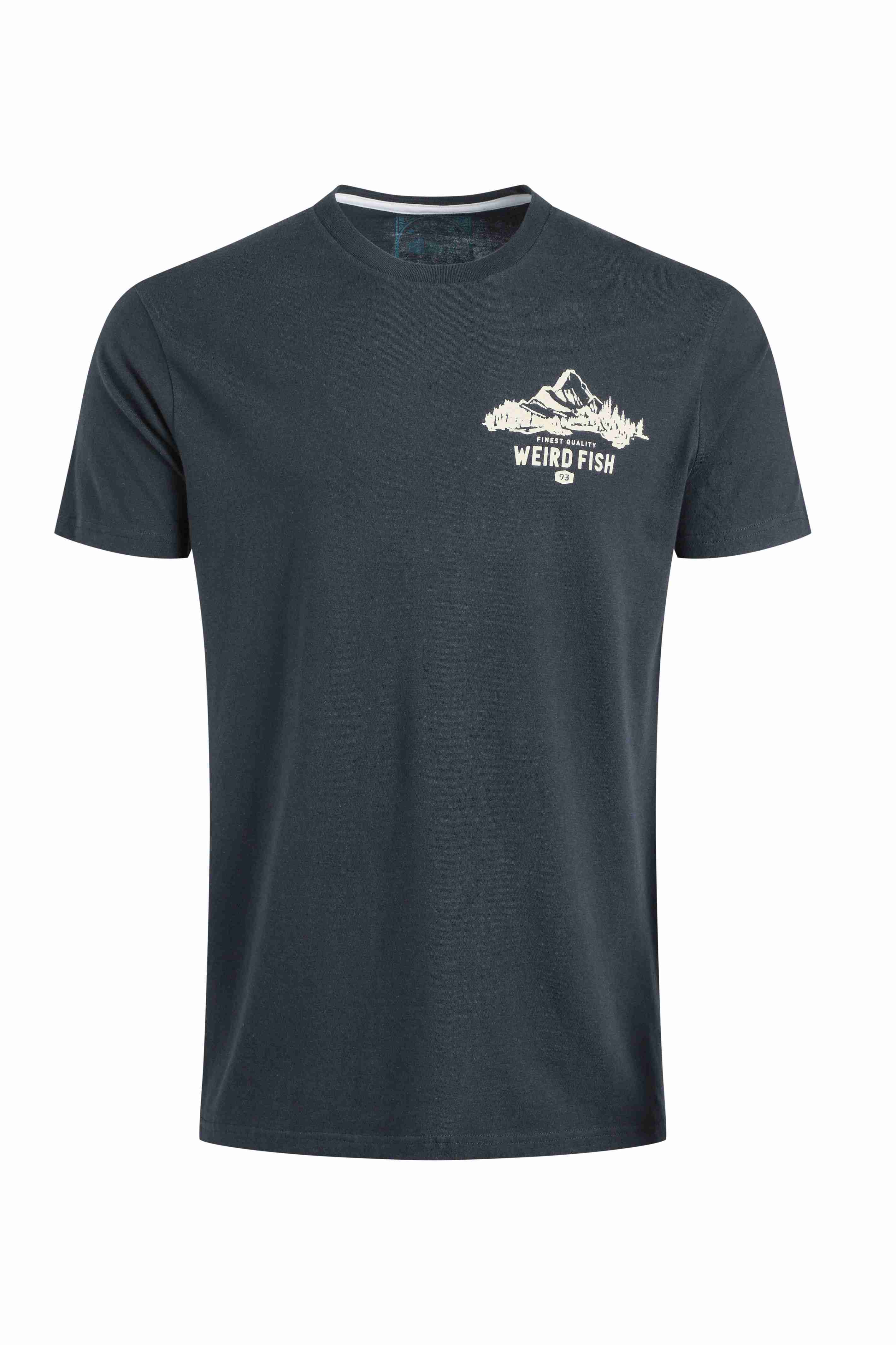 Mountain Valley Back Print Graphic T-Shirt Navy