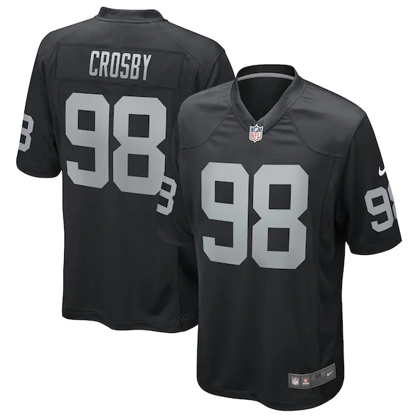 None Maxx Crosby Game Jersey - Black | NFL Player Jersey | NFL Footbal
